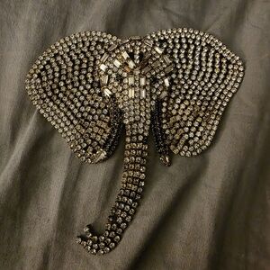 Elegant Crystal Elephant Brooch